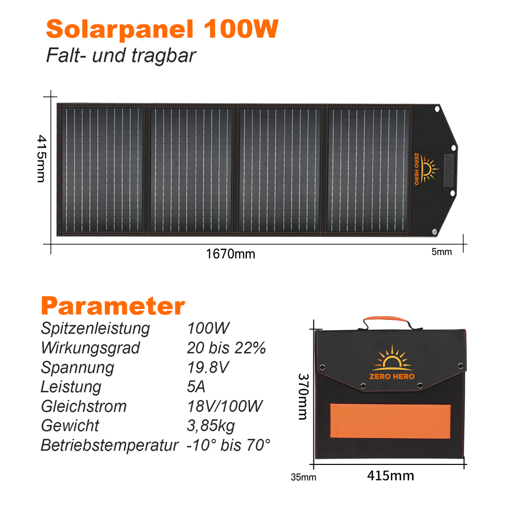 Zero Hero Solarpanel 100 W